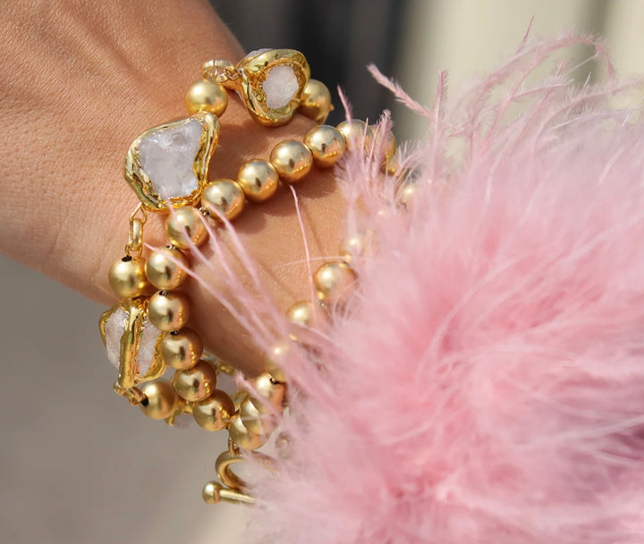 Gold Layered Beaded Chain Bracelet