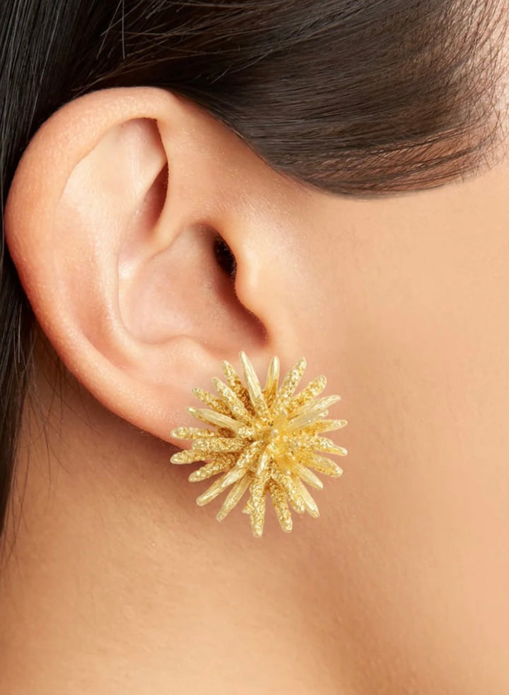Gold Starburst Statement Earrings