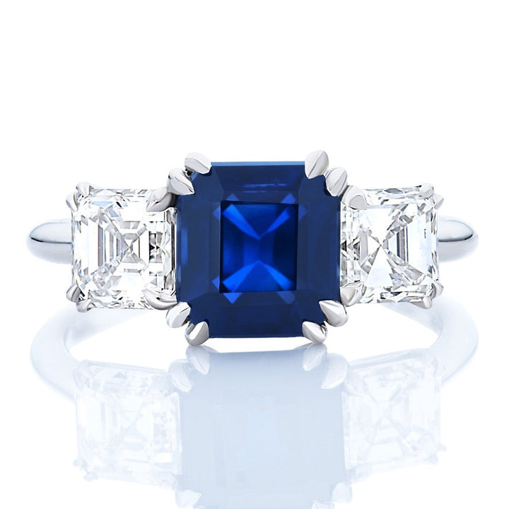 J.E. Caldwell 2.32 ct No Heat Sapphire Diamond Platinum Ring 12954