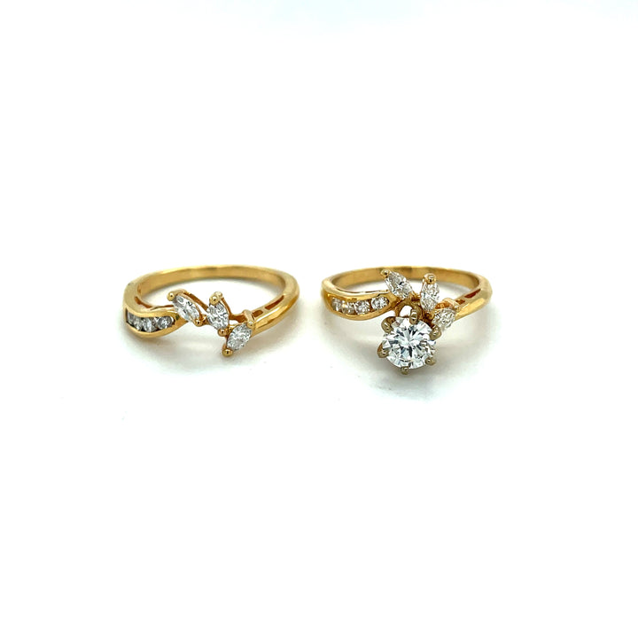 Estate Bridal Set .57ct RBC Center Diamond 13886