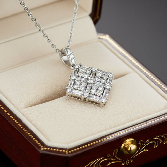 Diamond and 18K White Gold Pendant