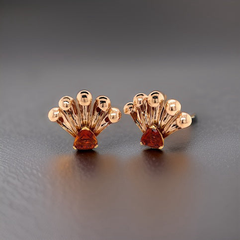 Retro 4.20 ctw. Citrine Fan Earrings