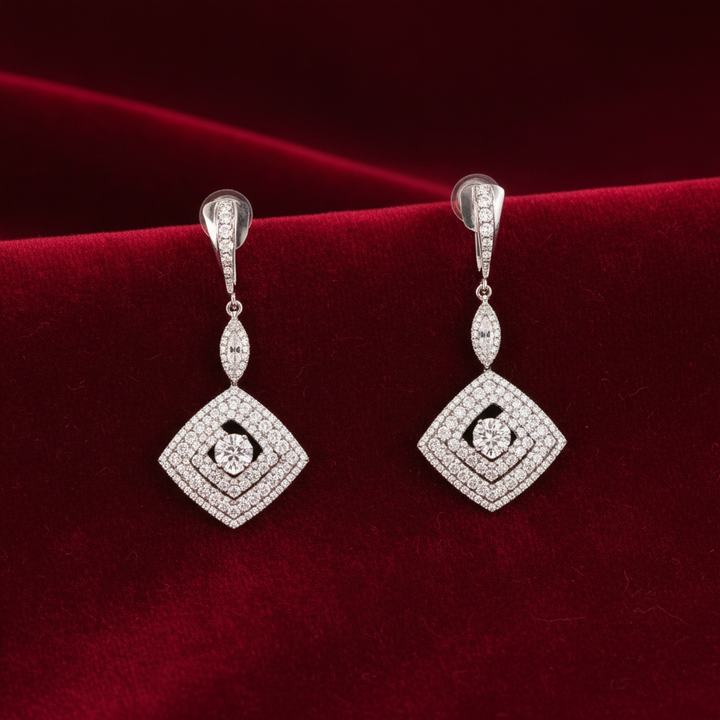 Diamond and 14K White Gold Dangle Earrings