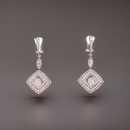 Diamond and 14K White Gold Dangle Earrings