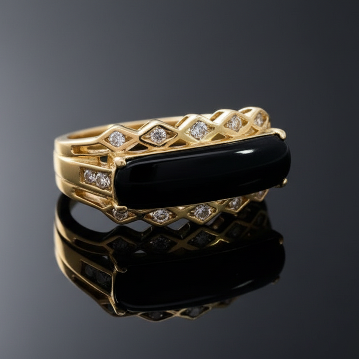 Estate Onyx and Diamond Ring 13153