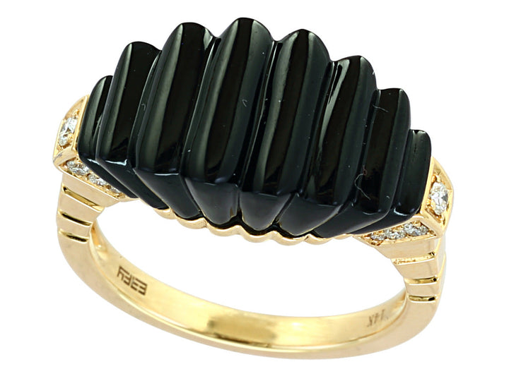 Effy Onyx, Diamond and 14K Yellow Gold Ring