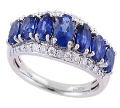 Sapphire and Diamond 18K White Gold Ring