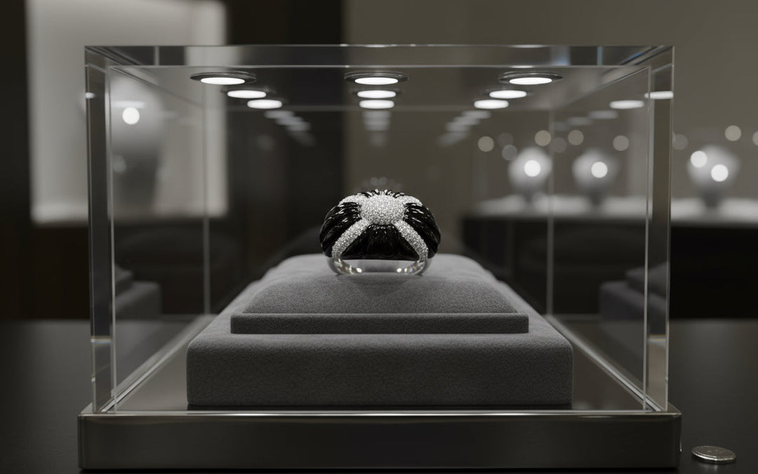 Effy Onyx & Diamond 14K White Gold Ring