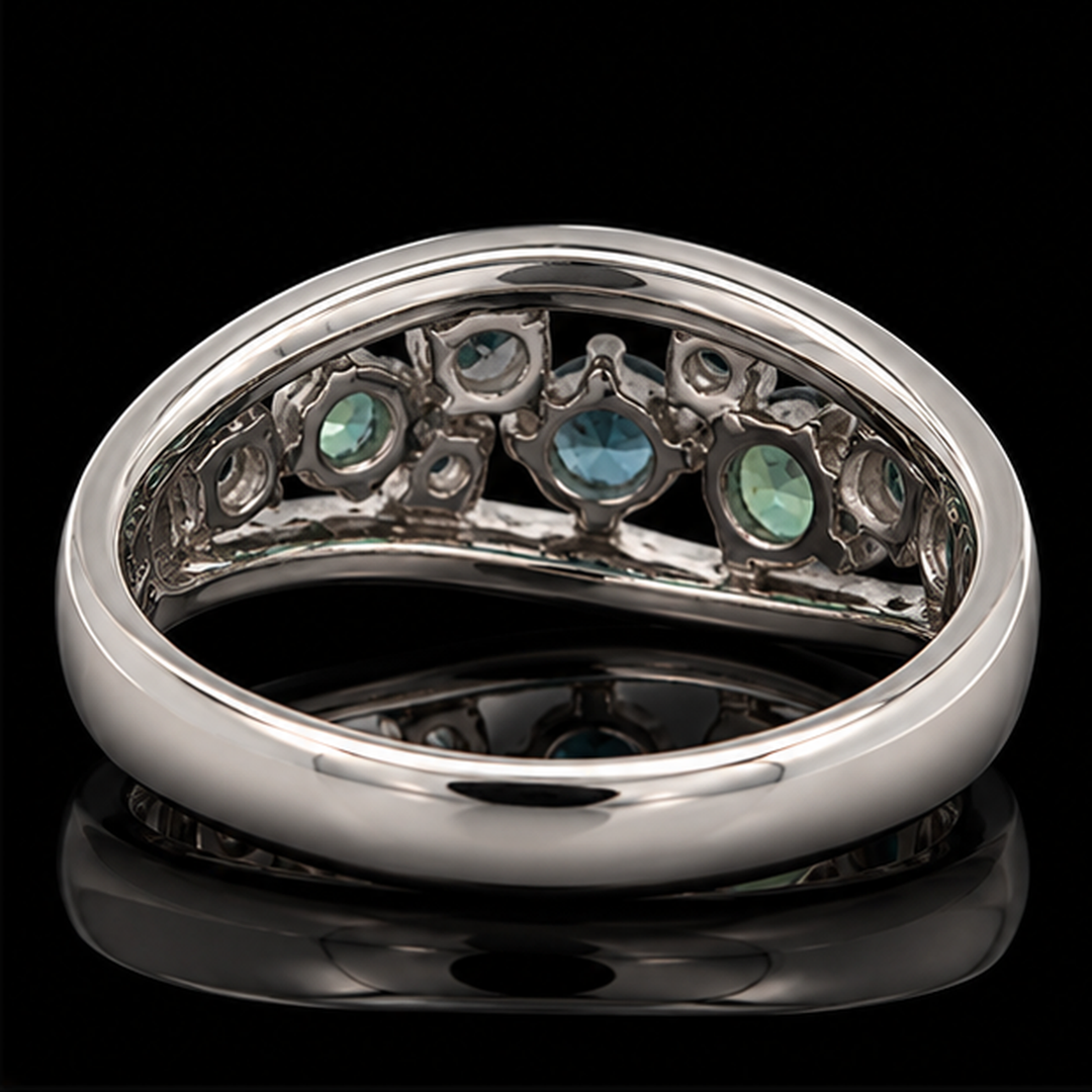 Estate Natural Alexandrite & Diamond Platinum Ring