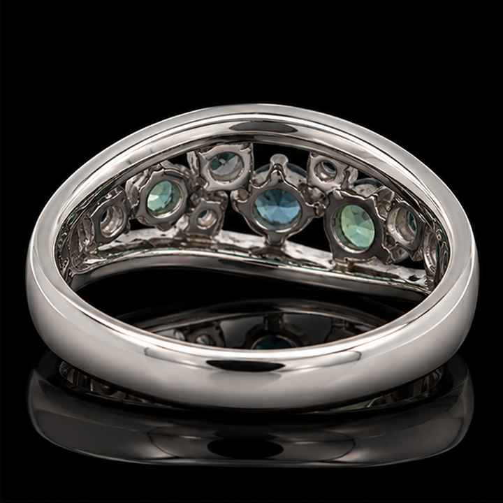 Estate Natural Alexandrite & Diamond Platinum Ring