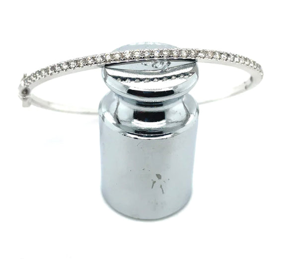 Diamond and 14K White Gold Bangle