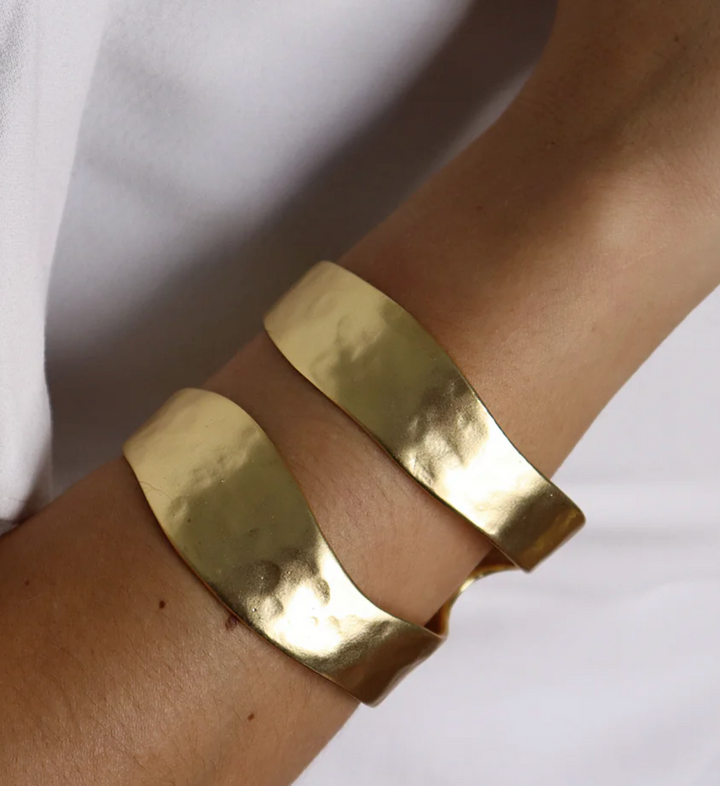 Rose Gold Split Cuff Statement Bangle Bracelet