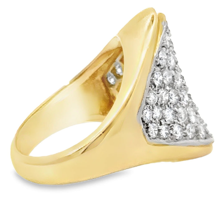 Natural Diamond and 14K Yellow Gold Estate Cocktail Ring