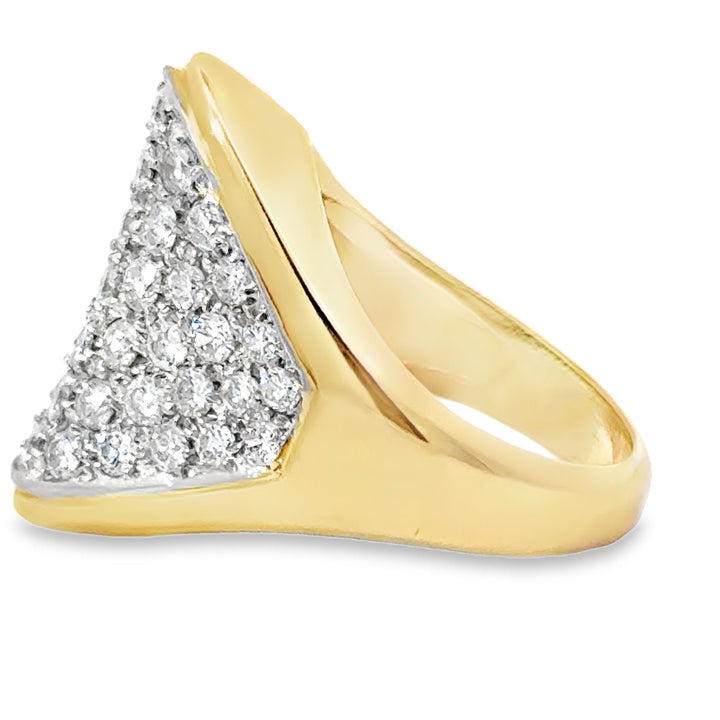Natural Diamond and 14K Yellow Gold Estate Cocktail Ring