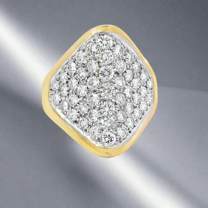 Natural Diamond and 14K Yellow Gold Estate Cocktail Ring