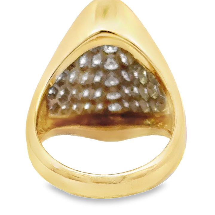 Natural Diamond and 14K Yellow Gold Estate Cocktail Ring