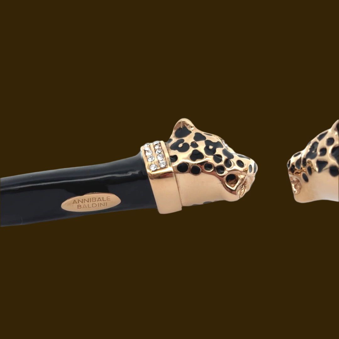 Annibale Baldini Italian Double Leopard Statement Necklace
