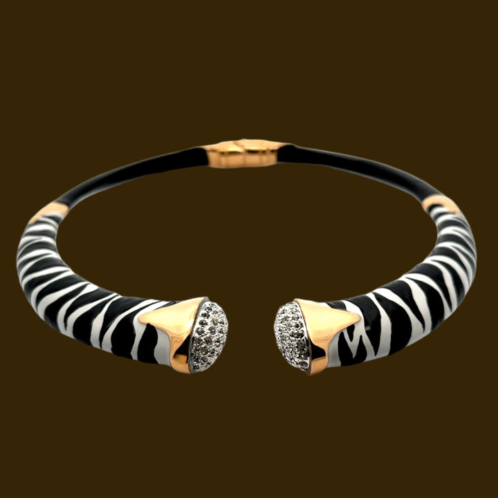 Annibale Baldini Italian Zebra Statement Necklace