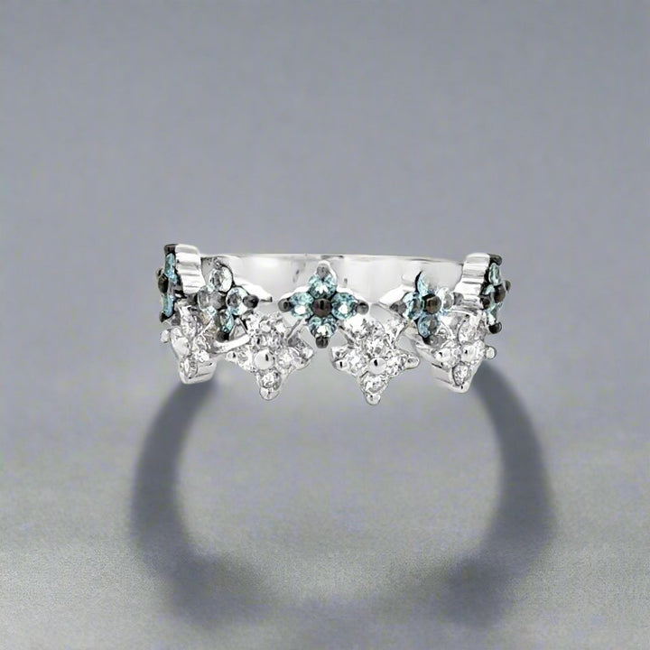 Aquamarine and Diamond 14K White Gold Estate Ring