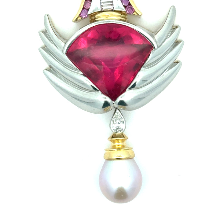 David Sacco Original  "The Art Of Being" Rubellite Natural Fancy Light Pink Diamond Necklace