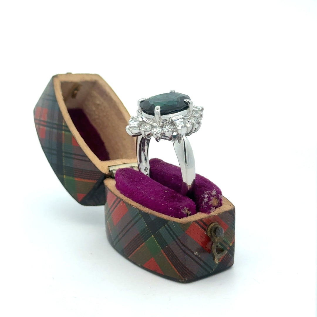 Estate 5.29 ct Sapphire & 1.12 cttw Diamond Platinum Ring 15723