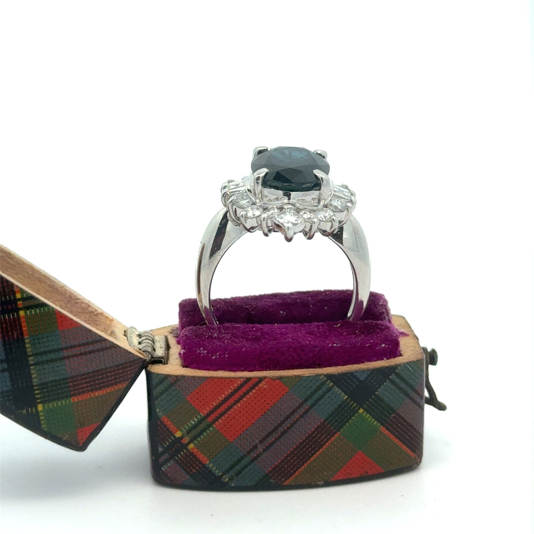 Estate 5.29 ct Sapphire & 1.12 cttw Diamond Platinum Ring 15723