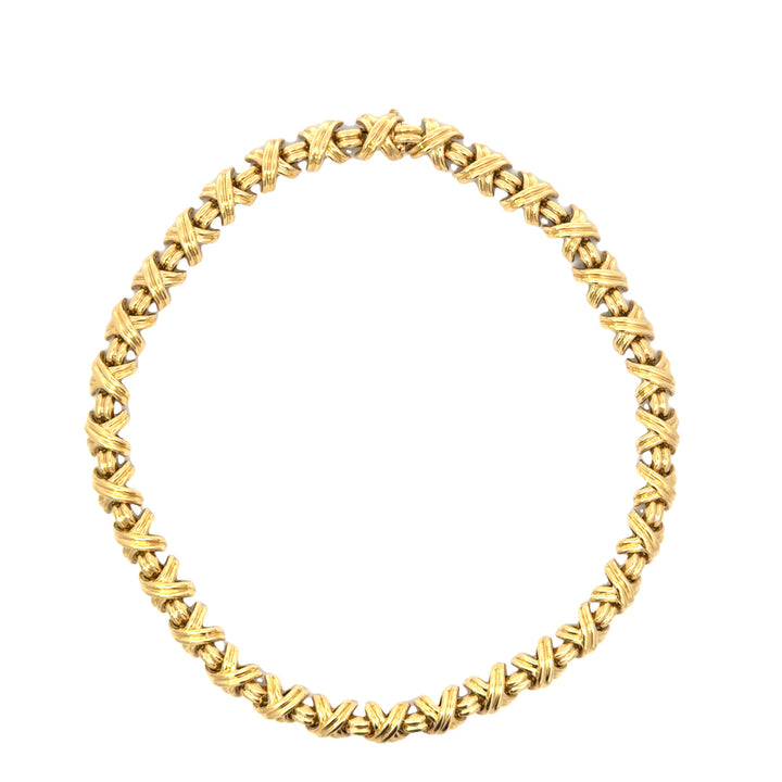 Estate Tiffany & Co. 18K Yellow Gold X and O Necklace 15768