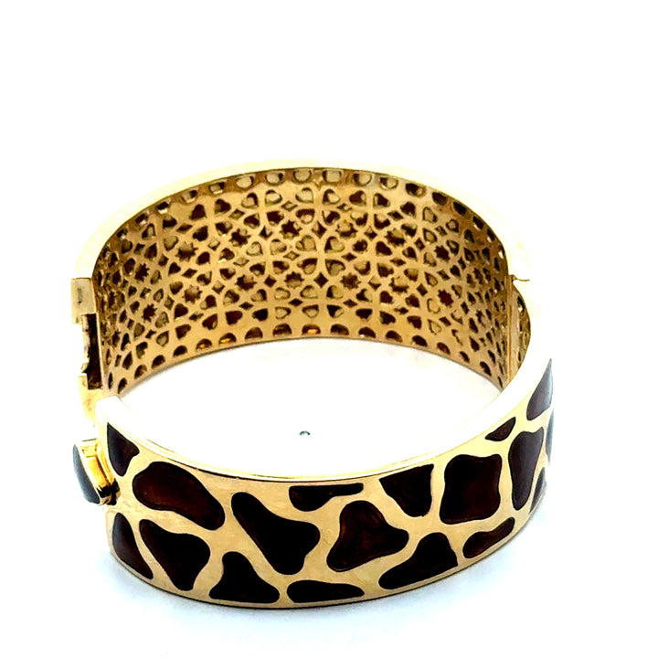 Roberto Coin Giraffe Enamel and 18K Yellow Gold Bangle