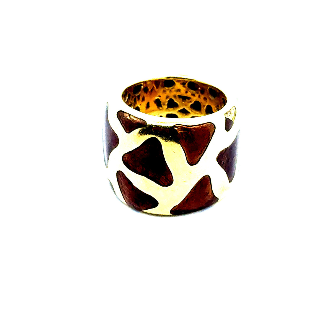 Roberto Coin Giraffe Enamel 18K Yellow Gold Ring