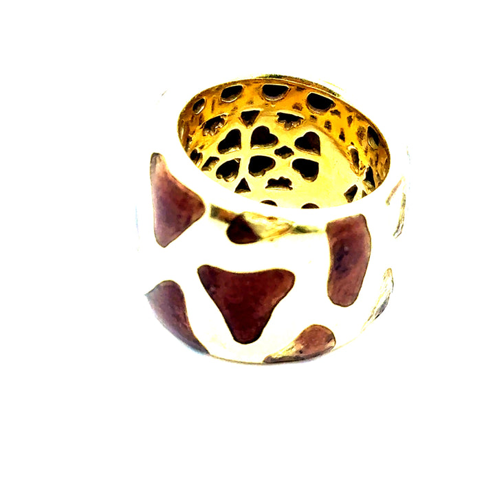 Roberto Coin Giraffe Enamel 18K Yellow Gold Ring