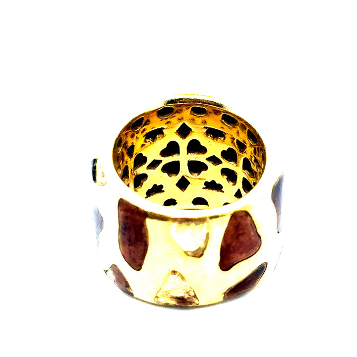 Roberto Coin Giraffe Enamel 18K Yellow Gold Ring