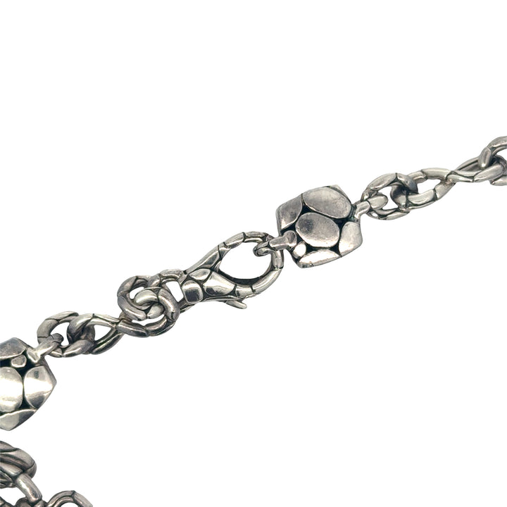 John Hardy Kali Lava Sterling Silver Black Sapphire Pendant/Chain Necklace