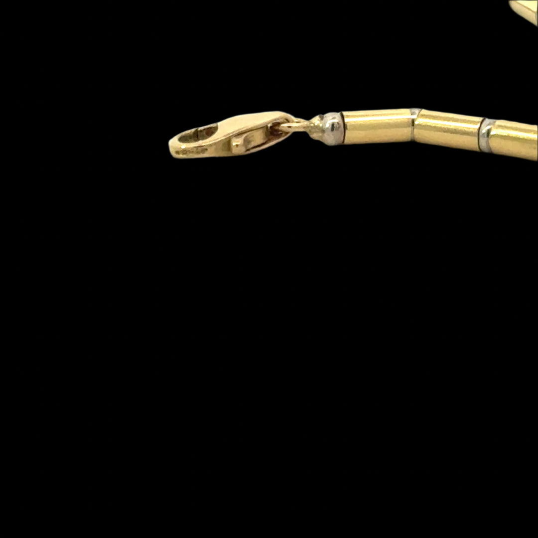 Vintage 18K Yellow Gold Tube and Ball Necklace