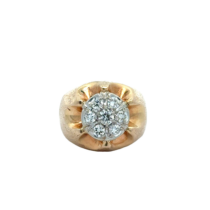 Vintage 14K Gold and Diamond Cluster Ring