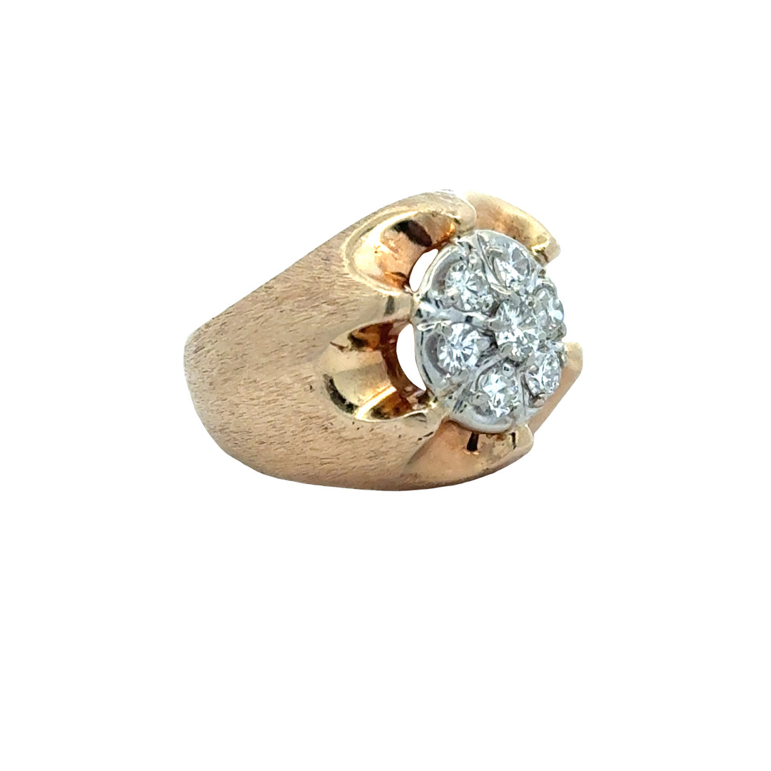 Vintage 14K Gold and Diamond Cluster Ring