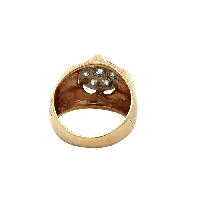 Vintage 14K Gold and Diamond Cluster Ring