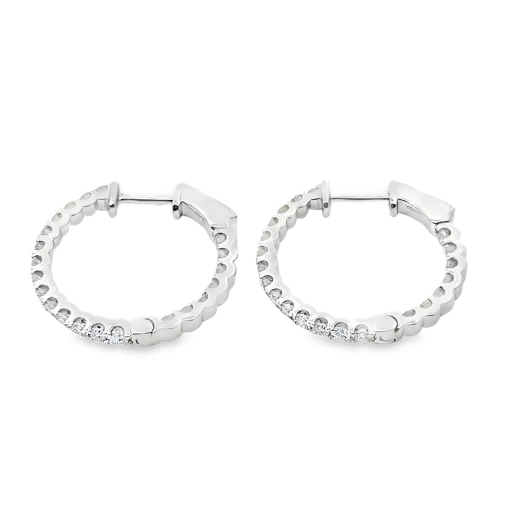 Inside/Outside Diamond and 14K White Gold Hoop Earrings
