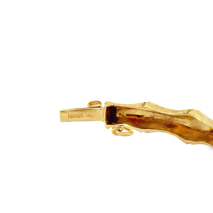 Vintage 14K Yellow Gold Bamboo Style Bangle