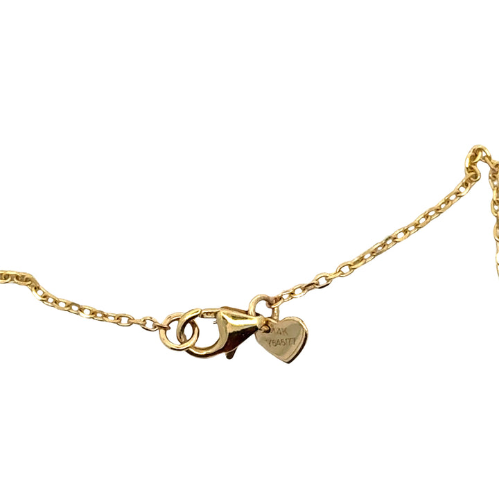 Diamond and 14K White and Yellow Gold Clover Necklace