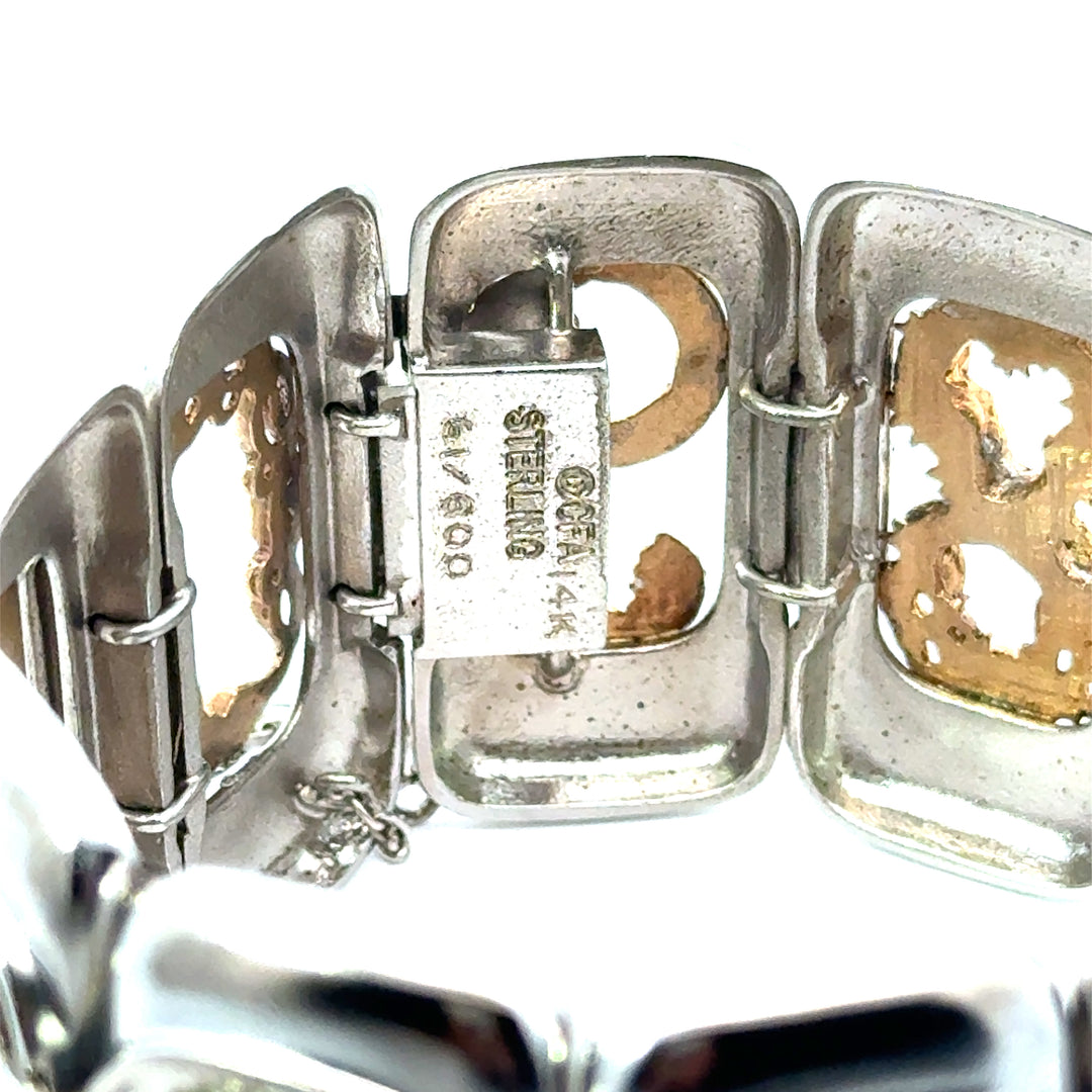 Erté "The Numerals" 14K Gold and Sterling Silver Bracelet
