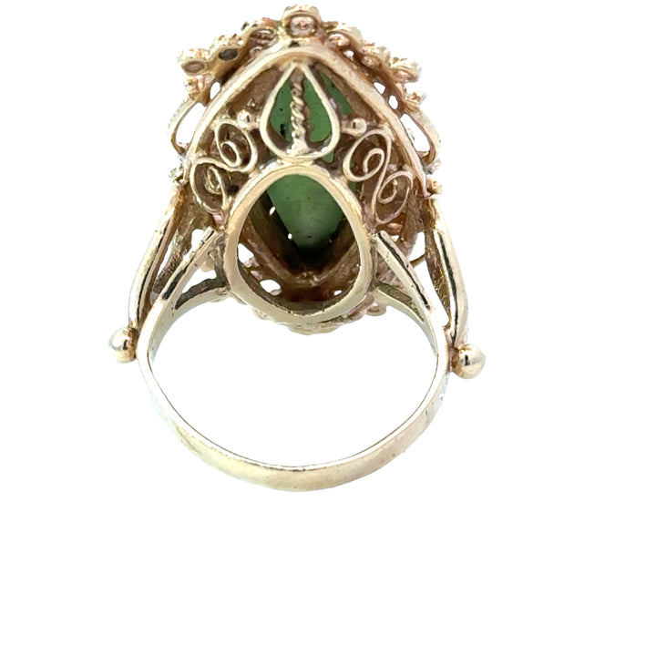 Vintage 14K Yellow Gold Nephrite Ring