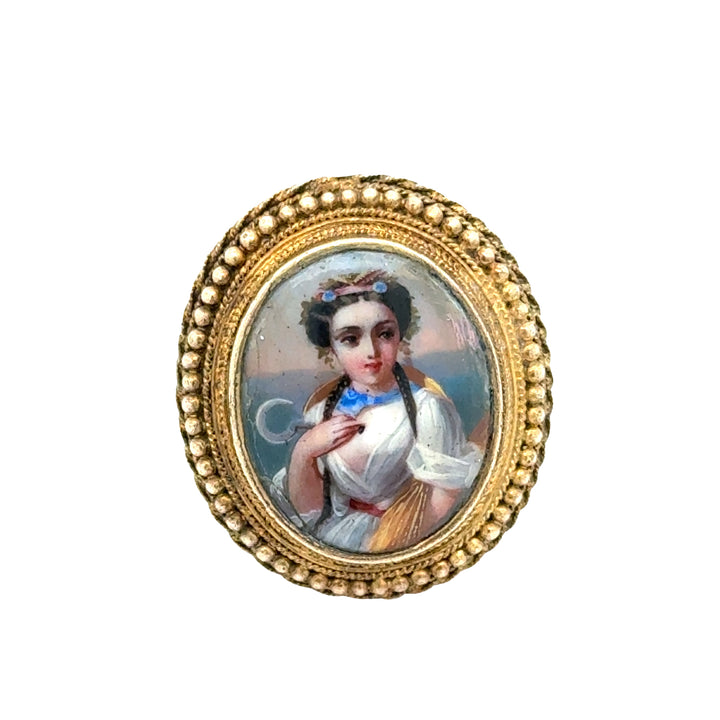 Antique Bella Donna Gold Portrait Ring