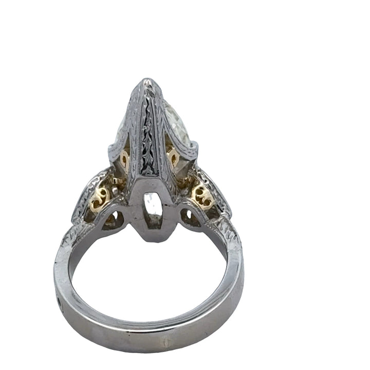 8.42ct Marquise Diamond 18K White and Yellow Gold Ring