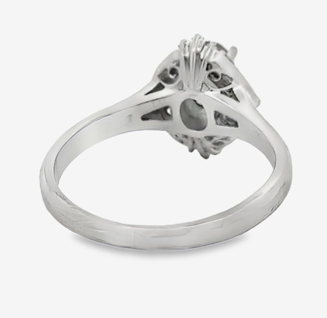 Natural Color Change Alexandrite and Diamond Platinum Ring