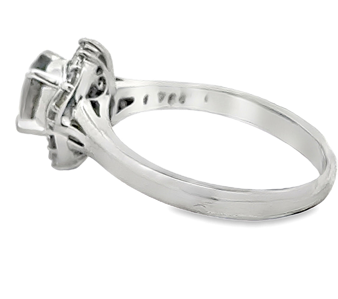 Natural Color Change Alexandrite and Diamond Platinum Ring