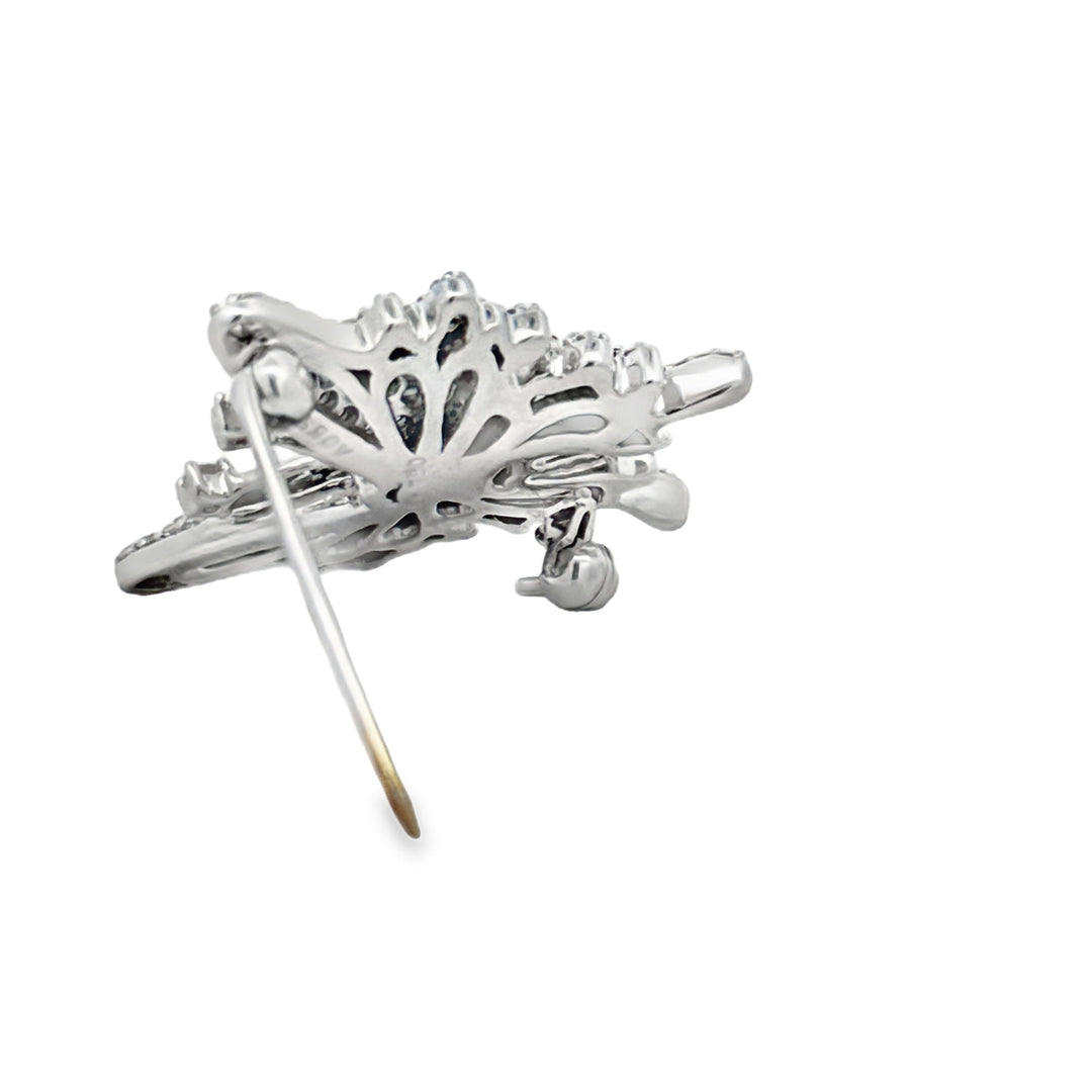 Color Change Alexandrite and Diamond 18K White Gold Butterfly Pendant/Brooch