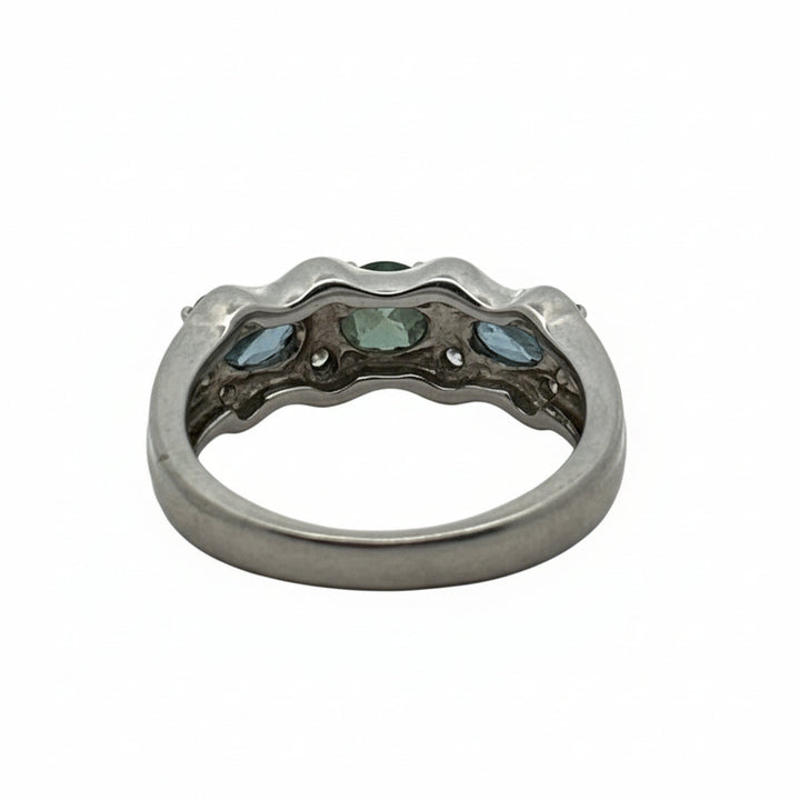 Color Change Alexandrite and Diamond Platinum Ring