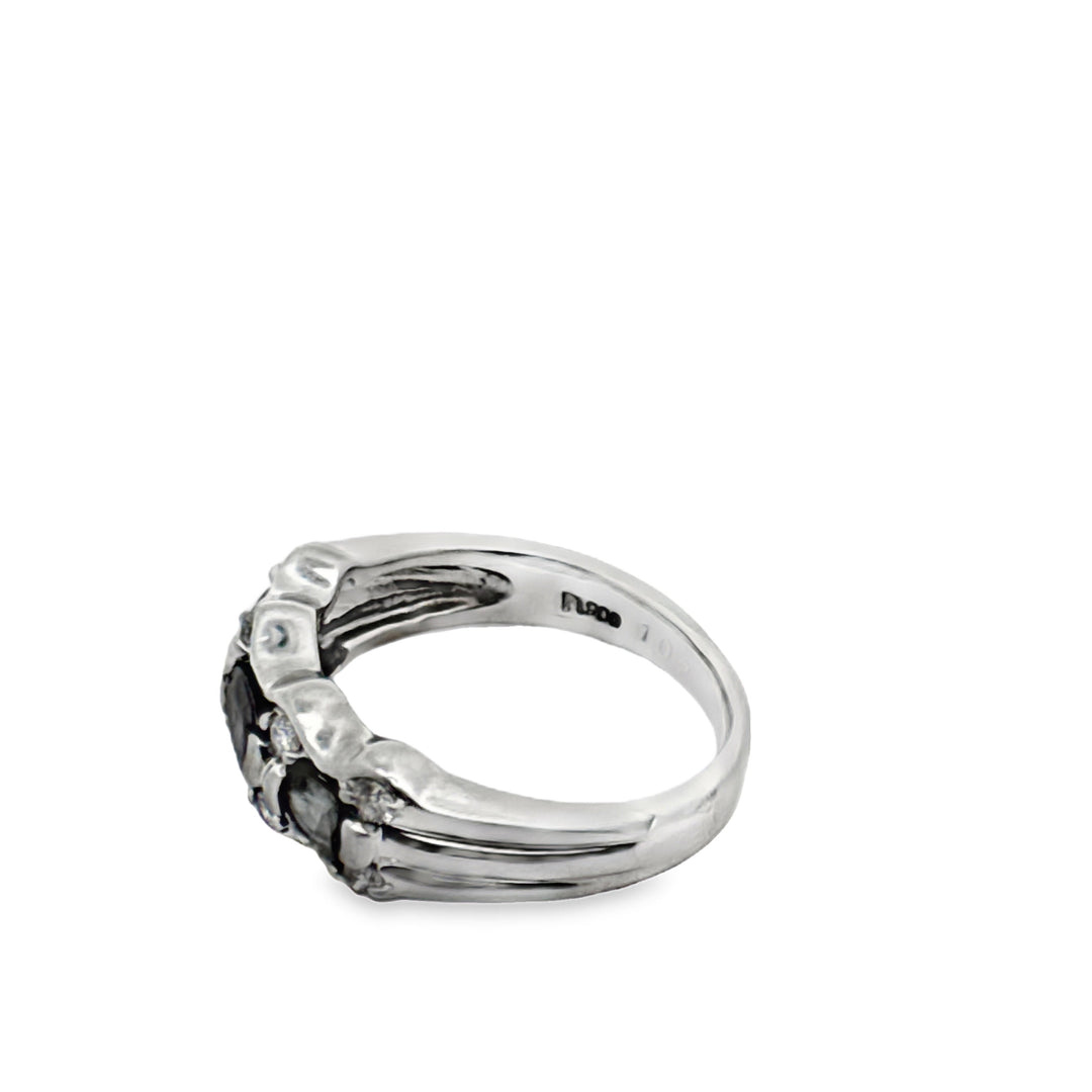 Color Change Alexandrite and Diamond Platinum Ring