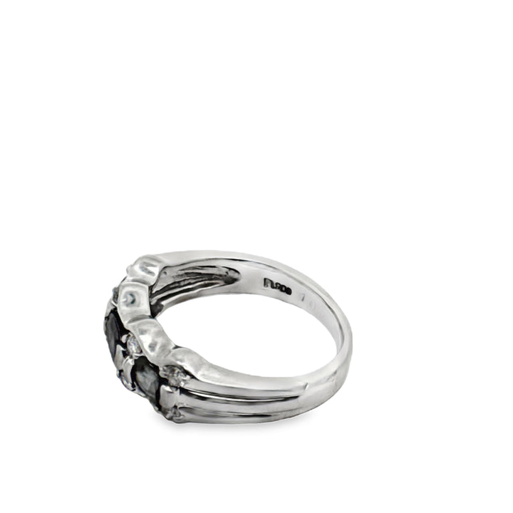 Color Change Alexandrite and Diamond Platinum Ring