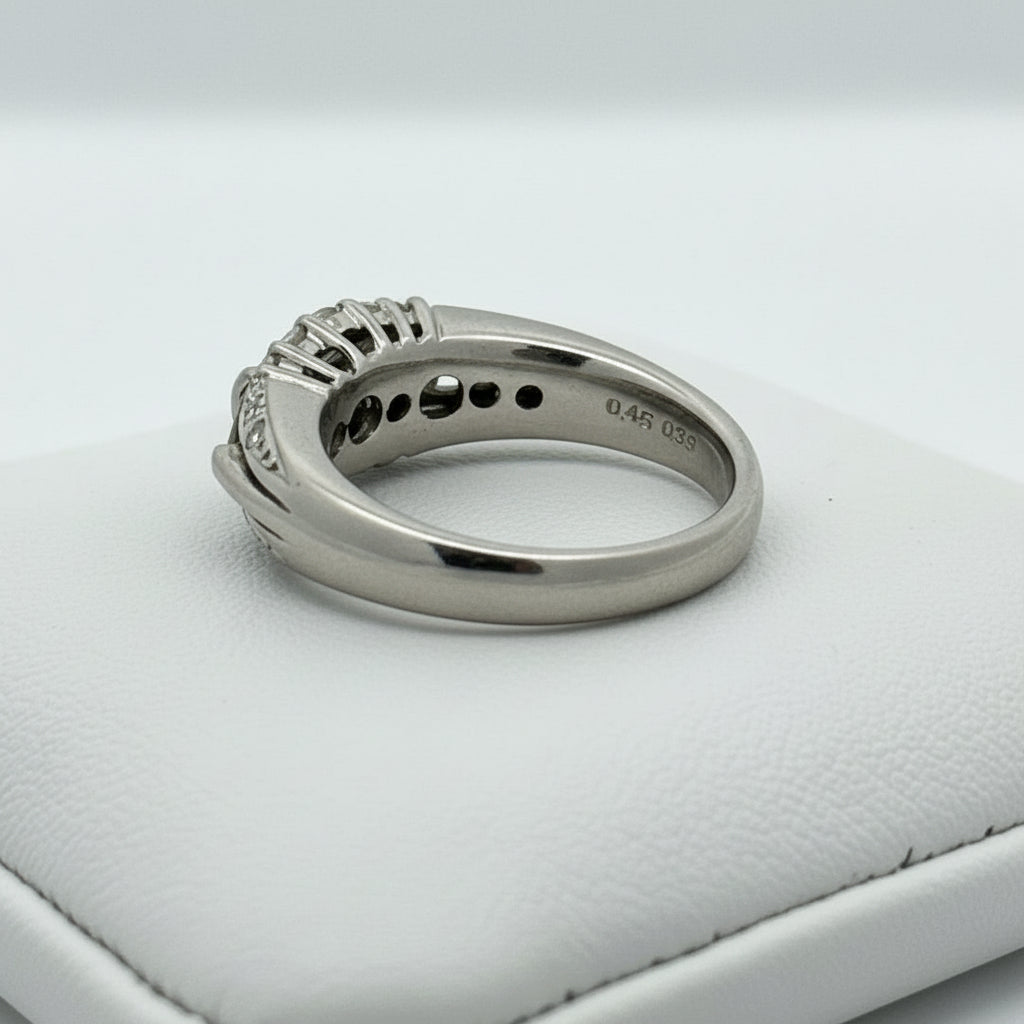 Color Change Natural Alexandrite and Diamond Platinum Ring